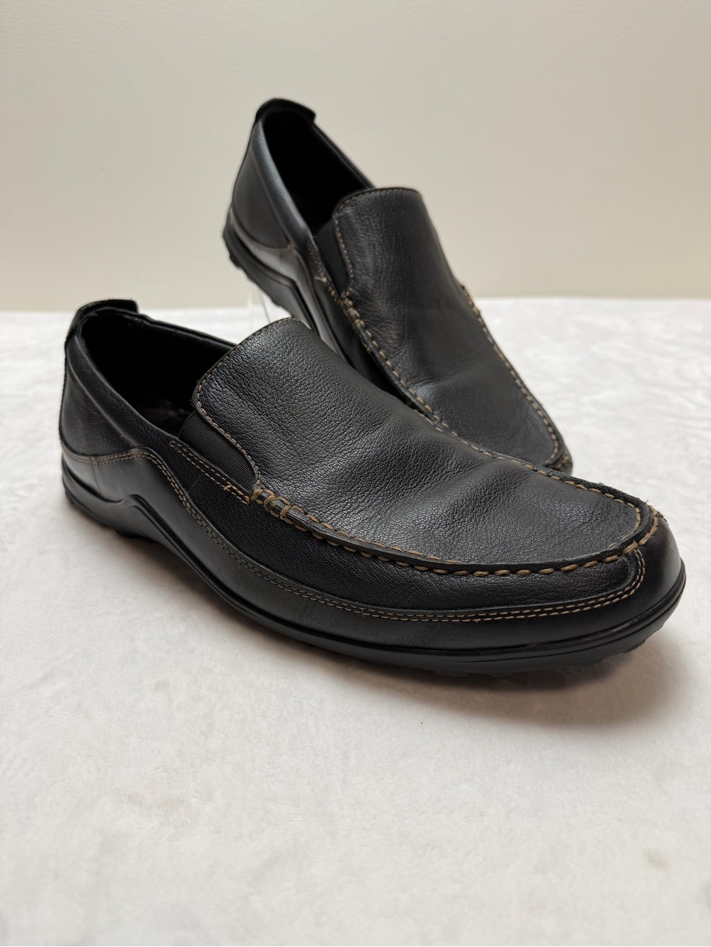 Cole Haan Men's Tucker Venetian Slip-On Loafer 13 Black Pebbled Leather Heritage